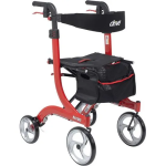 Nitro Aluminum Rollator, Tall Height, 10" Casters, Red