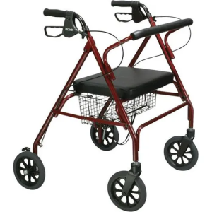 Go-Lite Bariatric Steel Rollator, Red